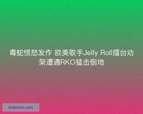 毒蛇愤怒发作 欧美歌手Jelly Roll擂台劝架遭遇RKO猛击倒地